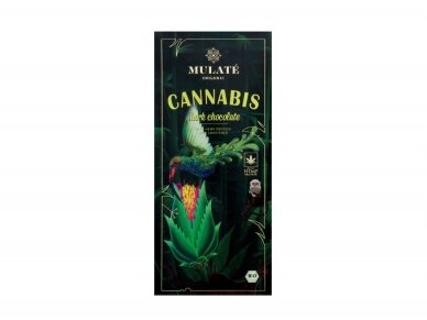MULATE ORGANIC Cannabis juodasis šokoladas, 30 g