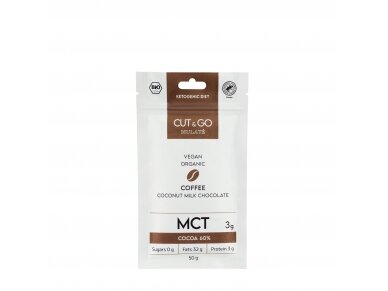 Organic coconut milk chocolate with MCT "COFFEE", 50 g