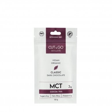Organic dark chocolate with MCT "CLASSIC", 50 g