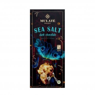 Ekologiškas juodasis šokoladas "SEA SALT", 80 g