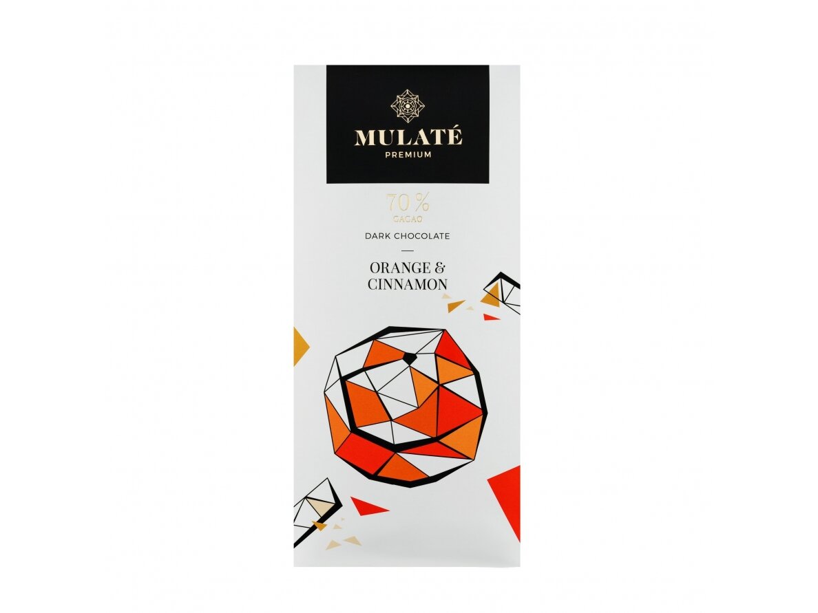 MULATE PREMIUM ORANGE & CINNAMON juodasis šokoladas MULATE PREMIUM ORANGE & CINNAMON juodasis šokoladas