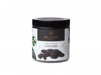 MULATE PREMIUM DARK CANNABIS juodojo šokolado užkandis,150 g